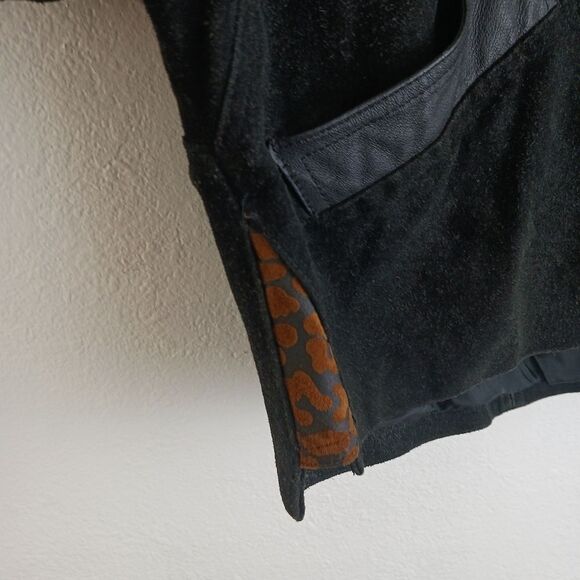 Contempo two tone vintage crop leather jacket size S - Picture 4 of 12